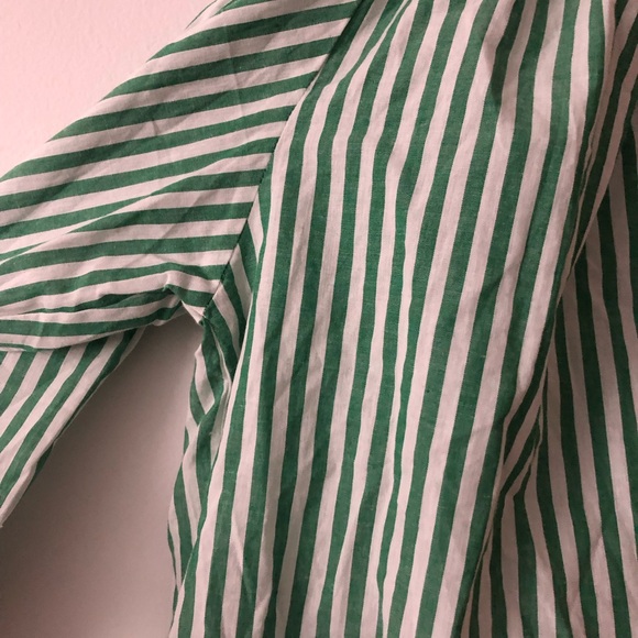 Mille Florian Top Blouse in Kelly Stripe Green White Size XL Button Up - Picture 6 of 16